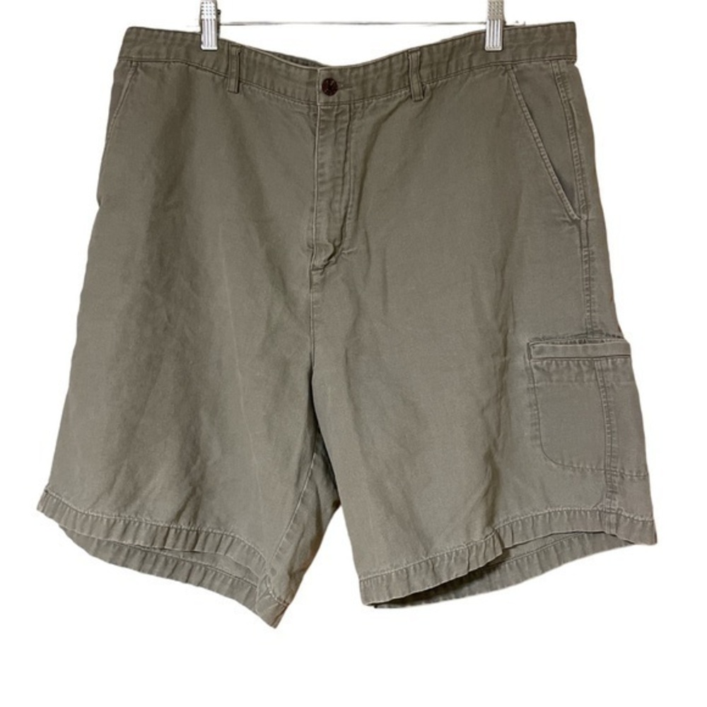 Caribbean Joe Men’s Casual Shorts Size 42 Flat Front Side Pocket Tan Ramie‎